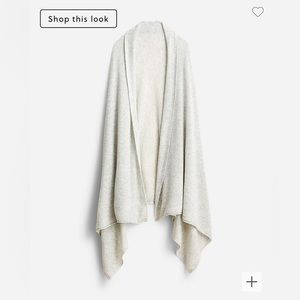 JCrew Oversized Cashmere Wrap 79” by 33” Grey